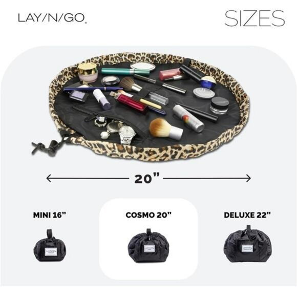 Leopard print makeup bag travel cosmetic bag toiletry organizer drawstring pouch - Picture 2 of 7